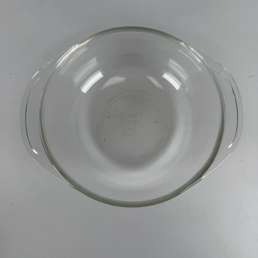 Vintage Pyrex 022 1 QT Clear Glass Round Casserole Dish with Lid Made in USA